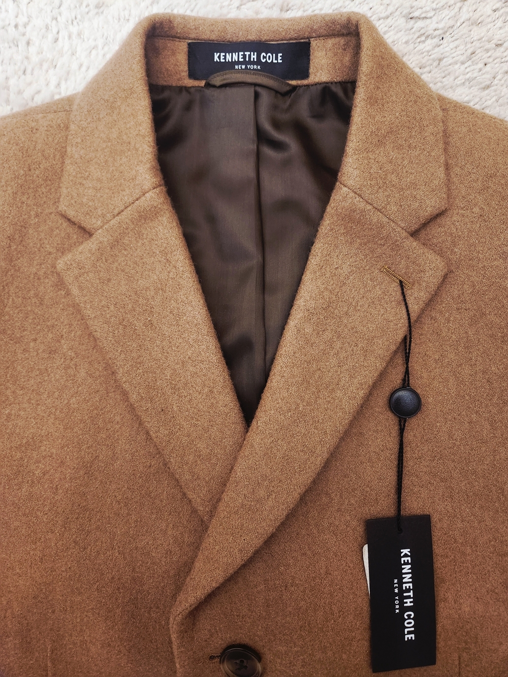 Kenneth Cole New York Camel Tan Trench Coat